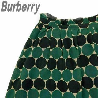 バーバリー(BURBERRY)のバーバリー ロンドン ブルーレーベル ミニスカート 38号 ドット柄 総柄 水玉(ひざ丈スカート)