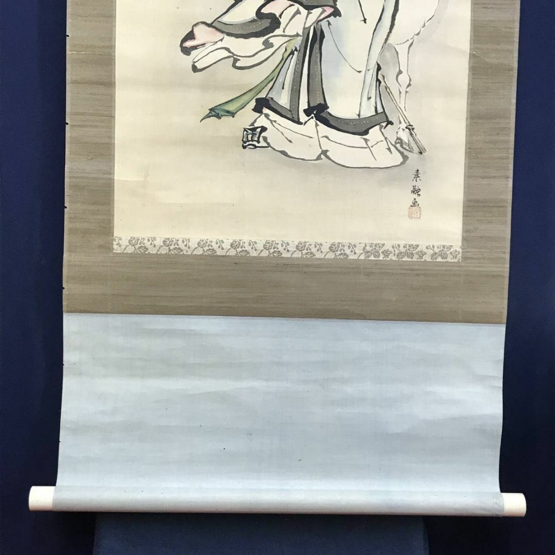 真作/素融/寿老人図/人物図/鹿寿老図/掛軸☆宝船☆AD-923の通販 真作/素融/寿老人図/人物図/鹿寿老図/掛軸☆宝船☆AD-923の通販