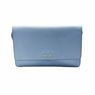 プラダ(PRADA)のプラダ PRADA 斜め掛けショルダーバッグ ショルダーウォレット レザー ライトブルー レディース 送料無料【中古】 z0437(ショルダーバッグ)