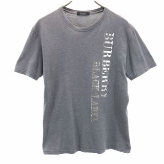 バーバリーブラックレーベル(BURBERRY BLACK LABEL)のバーバリーブラックレーベル 三陽商会 日本製 プリント 半袖 Tシャツ 3 グレー系 BURBERRY BLACK LABEL メンズ 古着 【240411】 メール便可(Tシャツ/カットソー(半袖/袖なし))