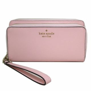 ケイトスペードニューヨーク(kate spade new york)の【新品】ケイトスペード 長財布 WLR00631 101(ピンク系) kate spade レザー キャリー リストレット ステイシー ストラップ付き アウトレット(財布)