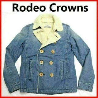 ロデオクラウンズ(RODEO CROWNS)の【ロデオクラウンズ】ショート丈デニム裏ボアPコートSサイズ水色ピーコート(ピーコート)