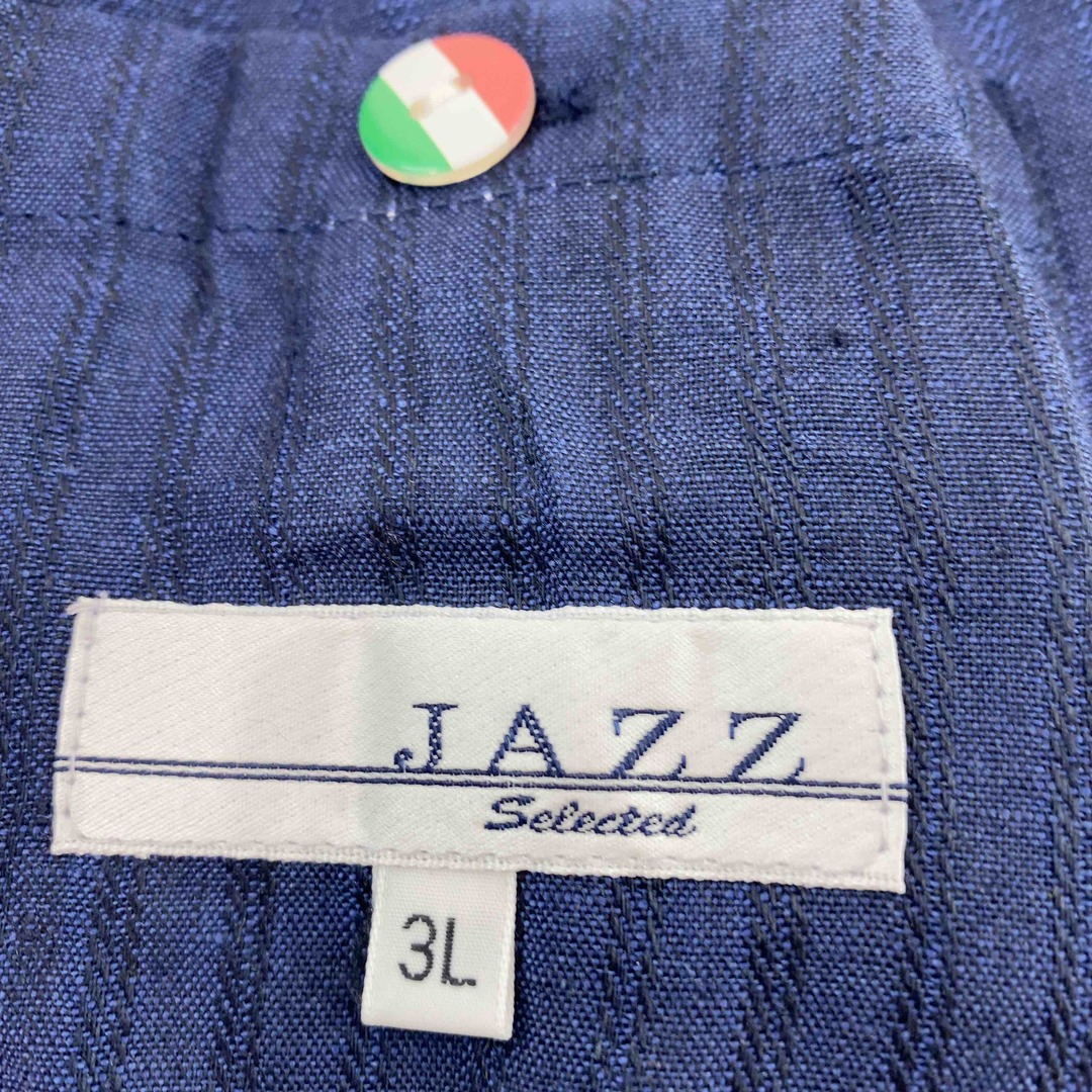 JAZZ selected メンズ テーラードジャケット ストライプ ブルー ネイビー 麻 メンズのジャケット/アウター(テーラードジャケット)の商品写真