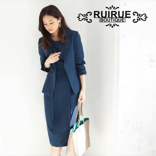 ■ RUIRUE BOUTIQUE ワンピーススーツ セットアップ ブルー M(スーツ)