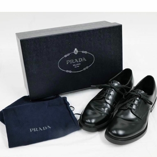 プラダ(PRADA)のPRADA プラダ 革靴 オックスフォード プレーントゥ ブラック 26.5cm(ドレス/ビジネス)