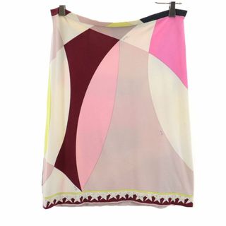 エミリオプッチ(EMILIO PUCCI)のエミリオプッチ イタリア製 総柄 ミディ丈 タイトスカート 38 Emilio Pucci ウエストゴム レディース 古着 【240411】 メール便可(ひざ丈スカート)