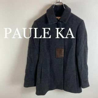 ポールカ(PAULE KA)のPAULE KAポールカ ステンカラーコート ウール素材 グレーM(ロングコート)