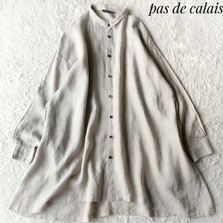 パドカレ(pas de calais)の【パドカレ】60リネンブラウス 36 ロングシャツ  麻100% 21SS(シャツ/ブラウス(長袖/七分))