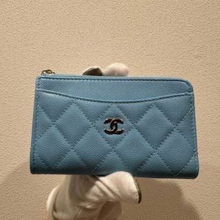 CHANEL - CHANEL 23A フラグメントケース　カードケース　ライトブルー　水色