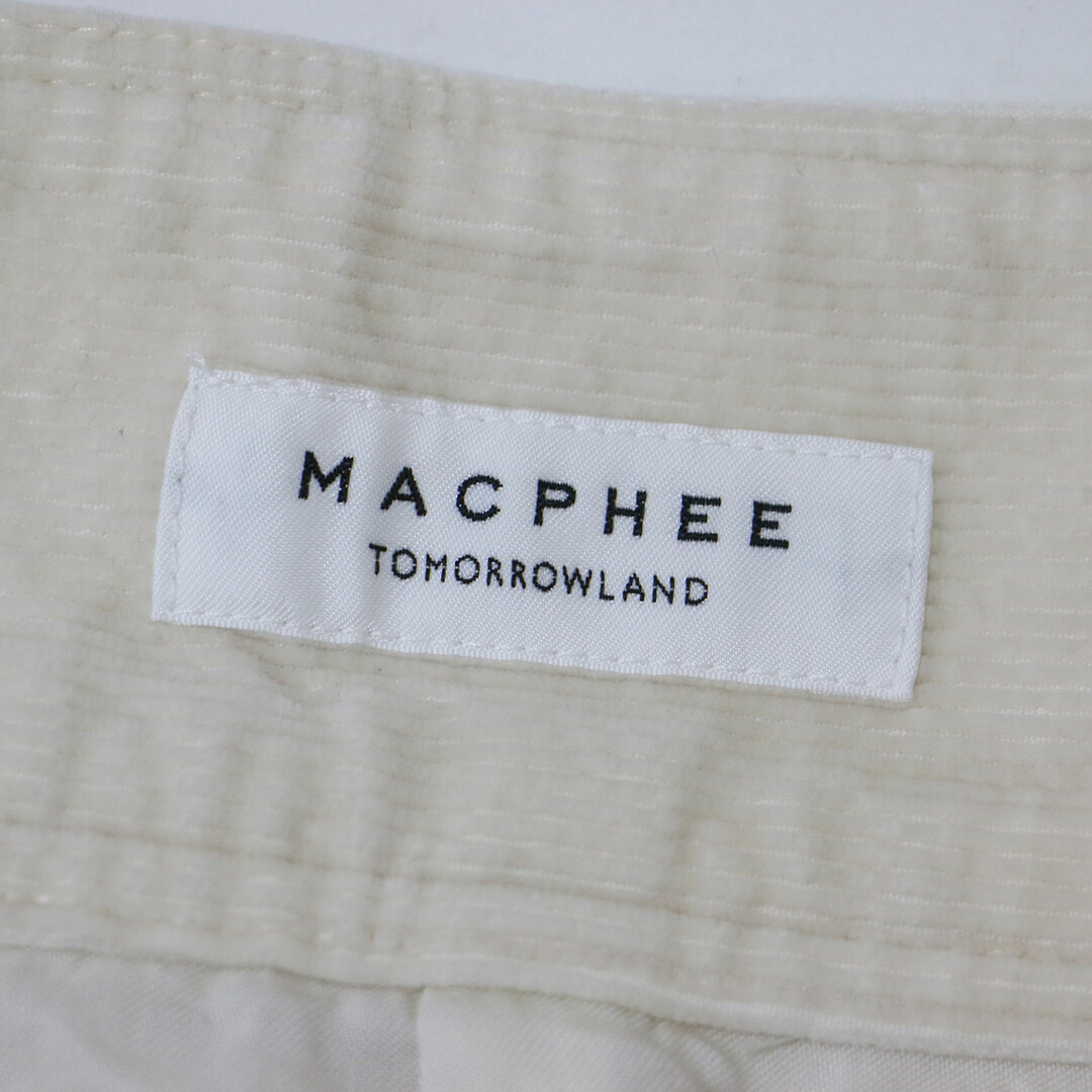 MACPHEE(マカフィー)の美品 MACPHEE マカフィー スカート ロング ライトベージュ オフホワイト 白 34(7号) コーデュロイ Iライン スリット タイトスカート ストレッチ ボトムス 日本製 シンプル オフィス カジュアル 大人 きれいめ【レディース】【中古】 レディースのスカート(ロングスカート)の商品写真