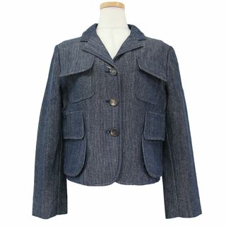 Marni - MARNI マルニ ジャケット テーラード インディゴ ブルー 44(XL) VINTAGE ビンテージ コットン 綿 リネン 麻 アウター イタリア製 シンプル 大人 きれいめ カジュアル【レディース】【中古】