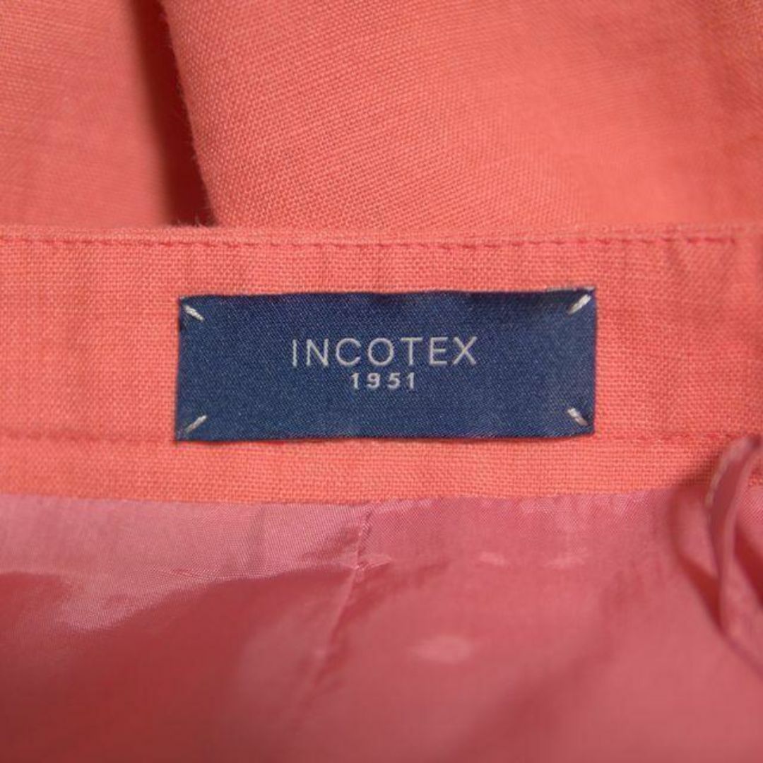 INCOTEX(インコテックス)の美品 インコテックス タイト スカート ひざ丈 リネン ピンク INCOTEX レディースのスカート(ひざ丈スカート)の商品写真