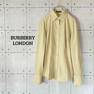 バーバリー(BURBERRY)の349 バーバリーロンドン 長袖シャツ ワンポイント刺繍 ベージュ 42 XL(シャツ/ブラウス(長袖/七分))