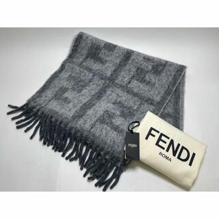 フェンディ(FENDI)の最安値 FENDI フェンディ アルパカ×ウール グレー ズッカ マフラー 大判(マフラー/ショール)