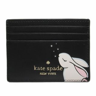 ケイトスペードニューヨーク(kate spade new york)の【新品】ケイトスペード カードケース KA608 001(ブラック×マルチカラー) kate spade ブン ブン うさぎ バニー スモール スリム カードホルダー アウトレット レディース(名刺入れ/定期入れ)