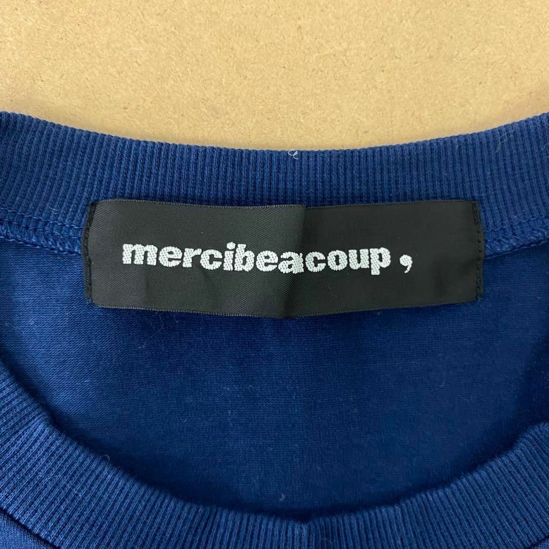 mercibeaucoup(メルシーボークー)の■ mercibeaucoup ビッグプリントTシャツ ネイビー サイズ1 レディースのトップス(Tシャツ(半袖/袖なし))の商品写真