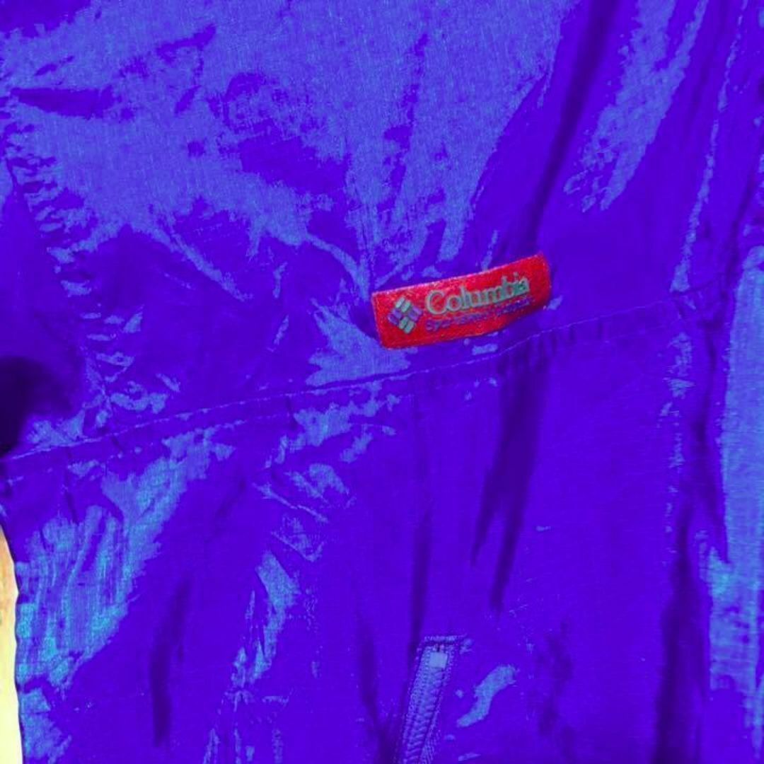 ナイロン ジャケット コロンビア ブルー USA 古着 90s ナイロン メンズのジャケット/アウター(ナイロンジャケット)の商品写真