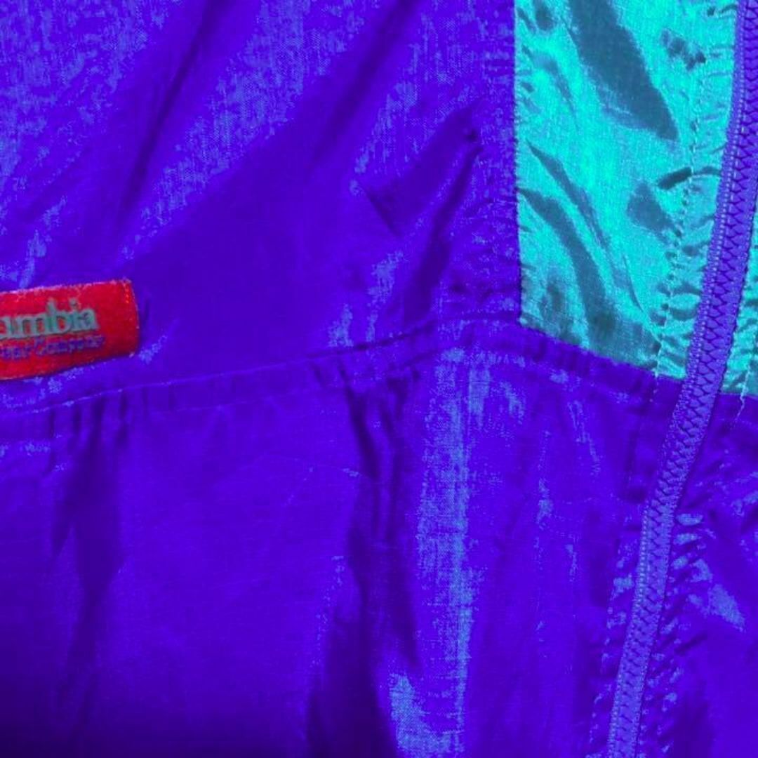ナイロン ジャケット コロンビア ブルー USA 古着 90s ナイロン メンズのジャケット/アウター(ナイロンジャケット)の商品写真
