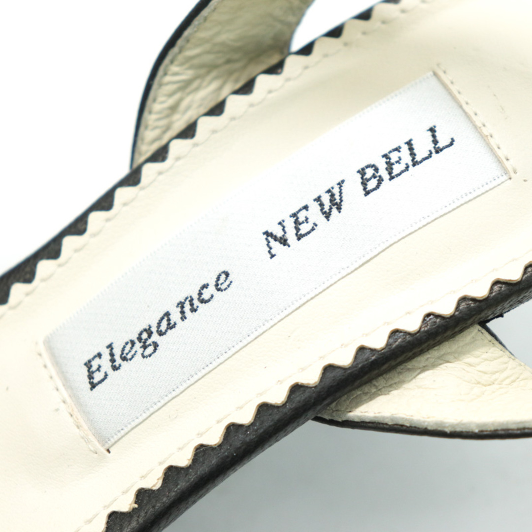 エレガンスニューベル サンダル 美品 本革 レザー ブランド 靴 シューズ 日本製 黒  レディース 21.5サイズ ブラック NEW BELL レディースの靴/シューズ(サンダル)の商品写真