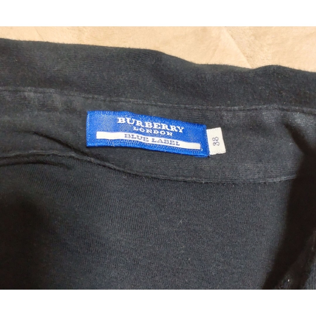 BURBERRY BLUE LABEL(バーバリーブルーレーベル)のバーバリー ノースリーブポロシャツ 黒 38 レディースのトップス(ポロシャツ)の商品写真