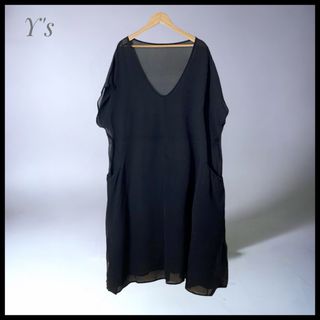 ヨウジヤマモト(Yohji Yamamoto)の【Y's】シルク100%   パネル切替シアーワイドロングワンピース(ロングワンピース/マキシワンピース)