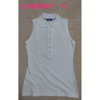 バーバリーブルーレーベル(BURBERRY BLUE LABEL)のバーバリー ノースリーブポロシャツ 白 38(ポロシャツ)