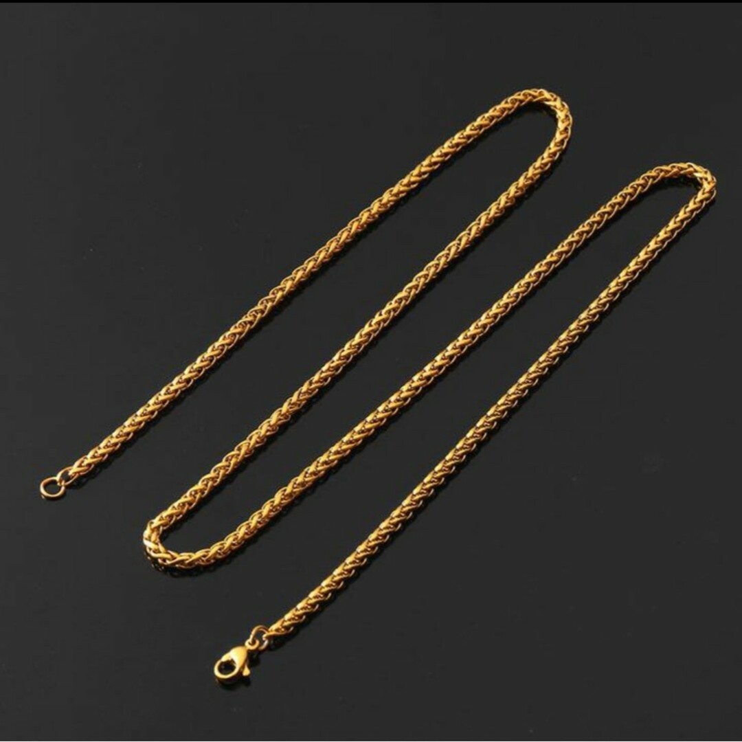 竜骨チェーン　3mm ステンレスチェーン　ステンレスネックレス メンズのアクセサリー(ネックレス)の商品写真