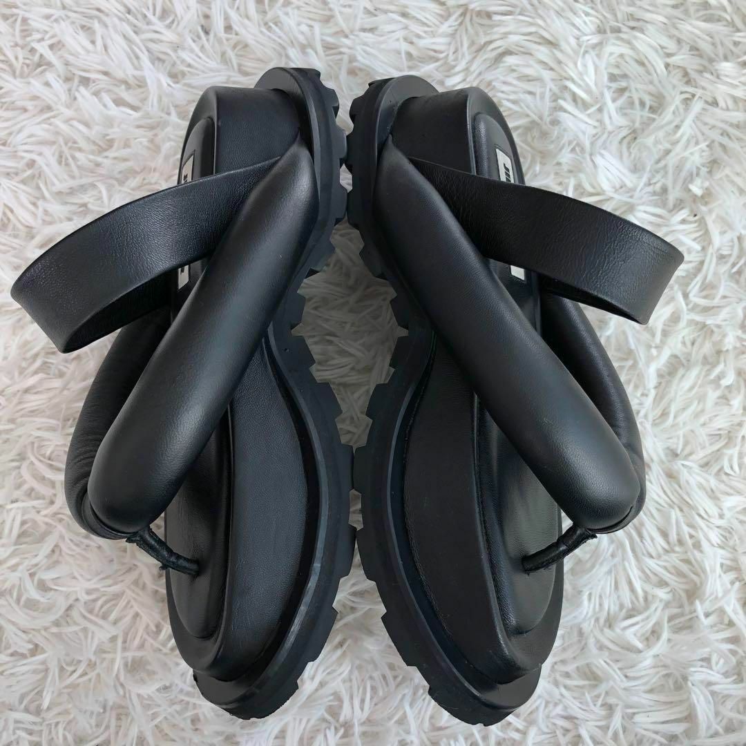 Jil Sander(ジルサンダー)のJIL SANDERジルサンダー　プラットフォームサンダル　ブラック黒36 レディースの靴/シューズ(サンダル)の商品写真