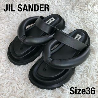 ジルサンダー(Jil Sander)のJIL SANDERジルサンダー　プラットフォームサンダル　ブラック黒36(サンダル)