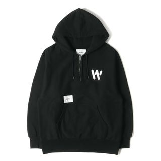 WTAPS ダブルタップス パーカー サイズ:S 20SS 発泡プリント ハーフジップ スウェットシャツ OUTRIGGER / SWEATSHIRT ブラック 黒 トップス トレーナー フーディー【メンズ】【中古】