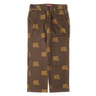 シュプリーム(Supreme)の美品 Supreme シュプリーム パンツ サイズ:30 22SS ANTIHERO Work Pant / アンタイヒーロー ロゴプリント T/Cツイル ワークパンツ ブラウン コラボ ボトムス ズボン【メンズ】【中古】(チノパン)