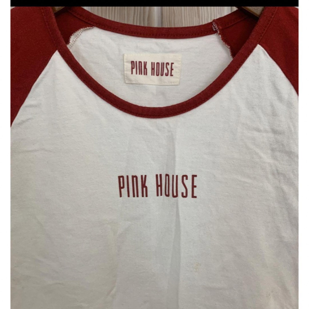PINK HOUSE(ピンクハウス)のピンクハウス　レッド　カットソー　ロンT 七分袖 レディースのトップス(カットソー(長袖/七分))の商品写真