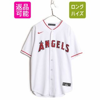 MLB オフィシャル ナイキ エンゼルス ベースボール シャツ メンズ L 古着 NIKE ユニフォーム メジャーリーグ 半袖シャツ 野球 ゲームシャツ(ウェア)