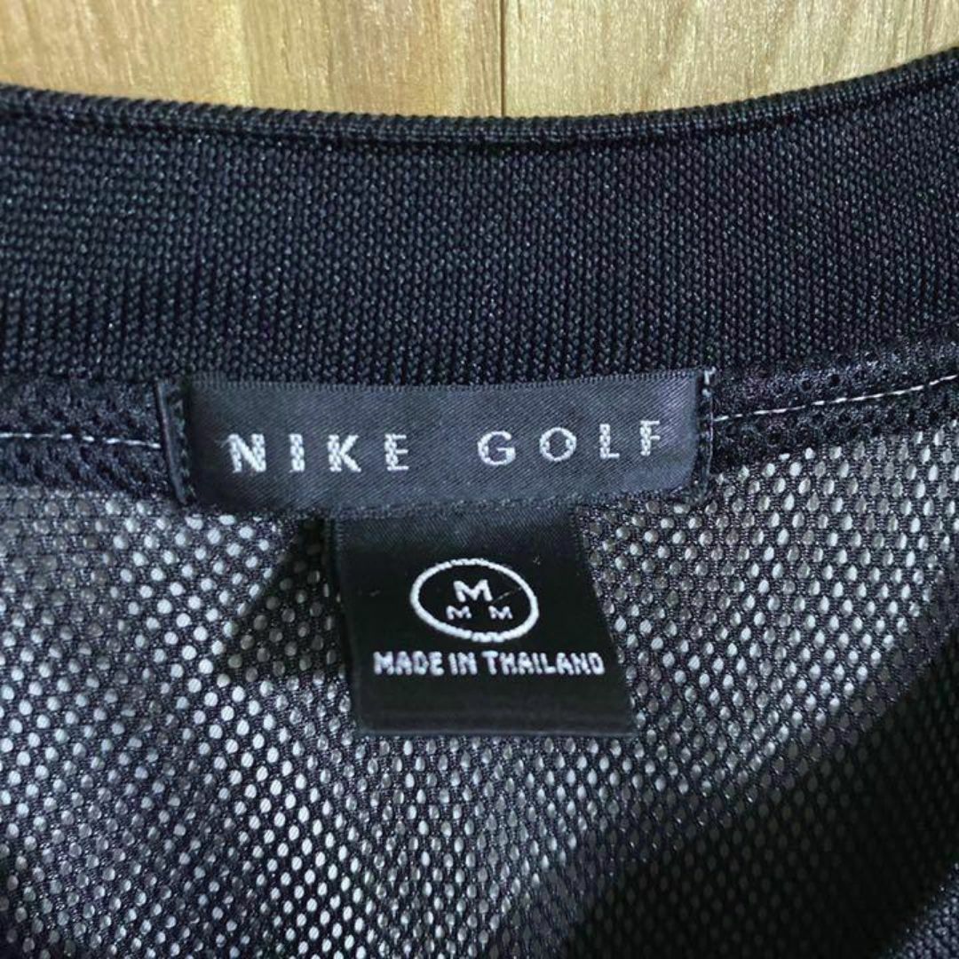 ナイキ ゲームシャツ USA古着 90s ナイロン ロゴ スウッシュ M ゴルフ メンズのジャケット/アウター(ナイロンジャケット)の商品写真