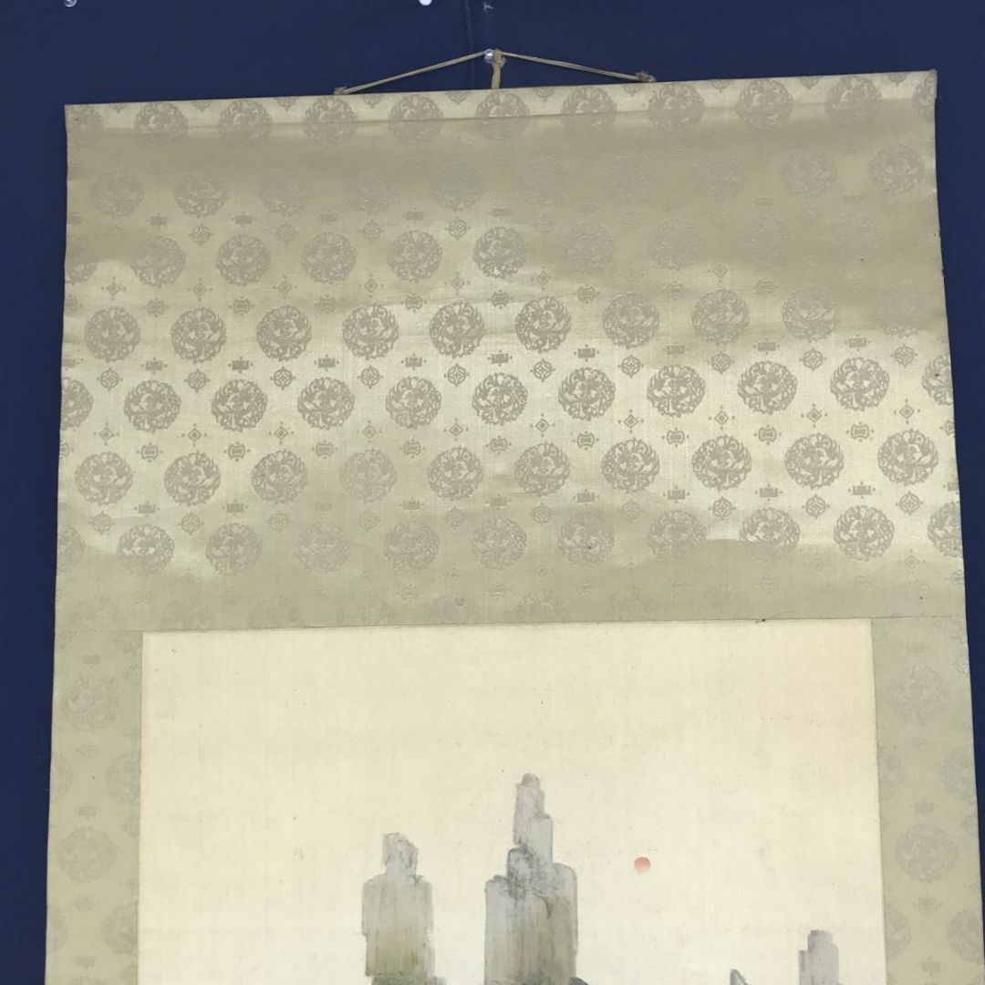 作者不詳/蓬莱山図/山水図/祝事山水図/掛軸☆宝船☆AD-227