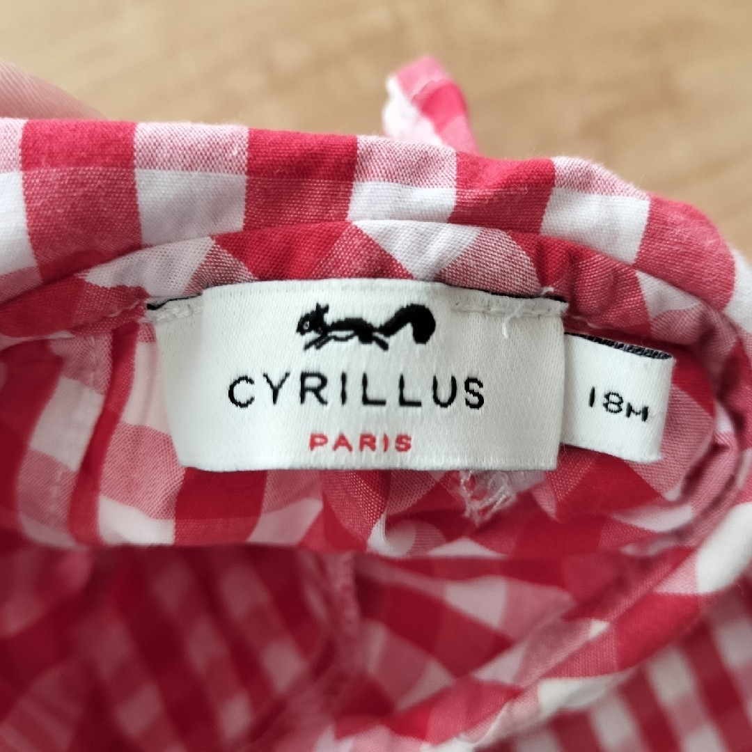 CYRILLUS(シリリュス)のシリリュス CYRILLUS 赤チェックブラウス　18m キッズ/ベビー/マタニティのキッズ服女の子用(90cm~)(ブラウス)の商品写真