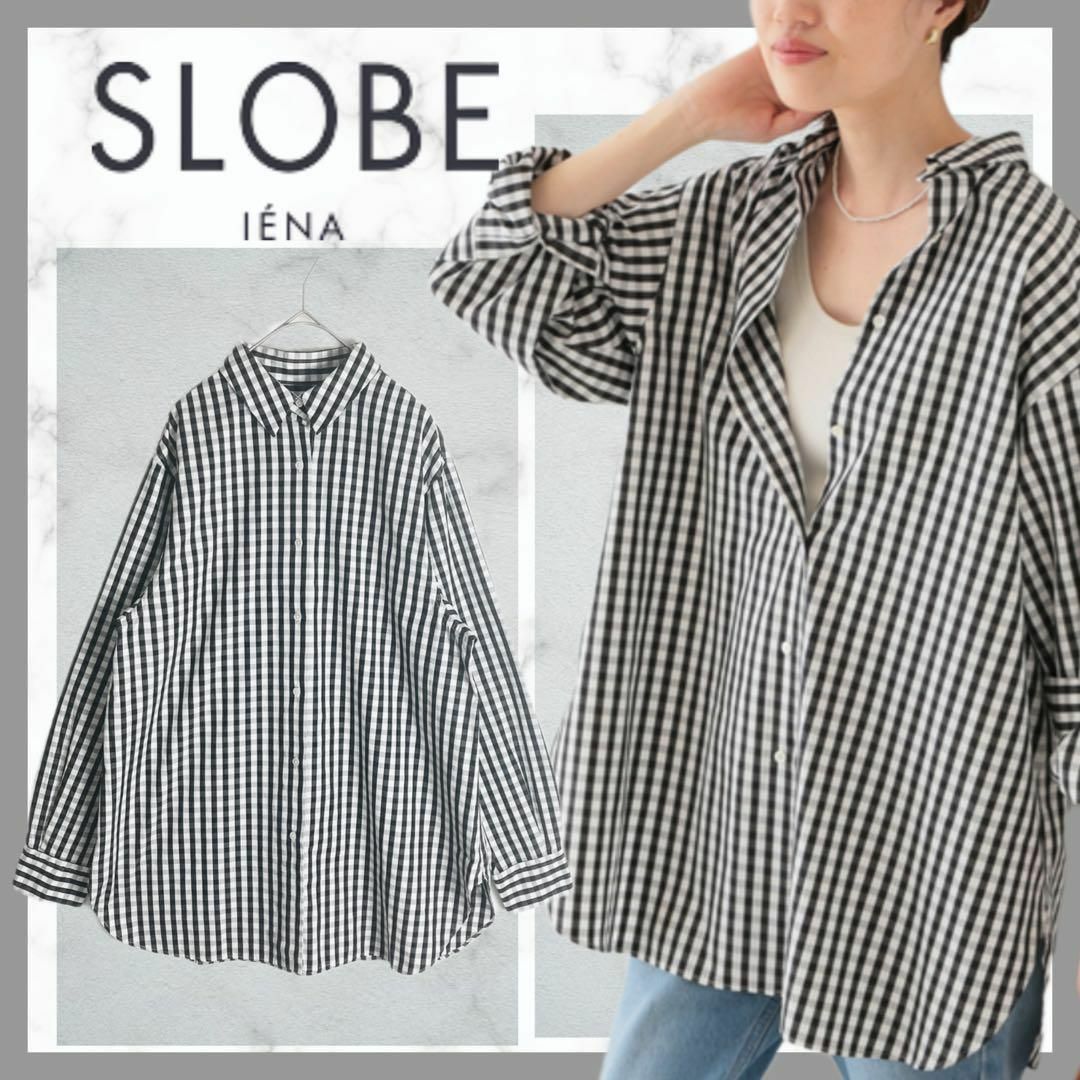 SLOBE IENA(スローブイエナ)の480＊　スローブイエナ　ギンガムチェックフレンチフロントレギュラーシャツ レディースのトップス(シャツ/ブラウス(長袖/七分))の商品写真