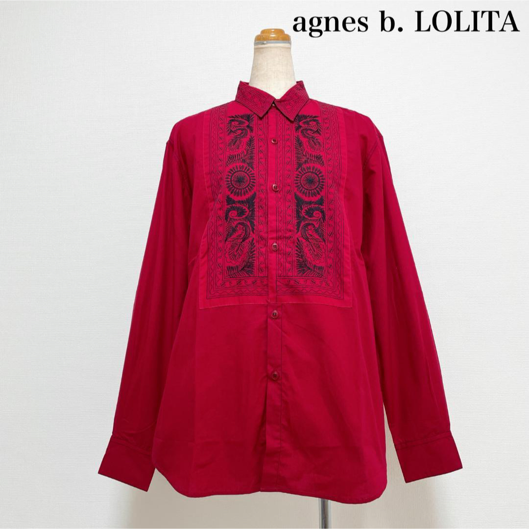 agnes b.(アニエスベー)のagnes b. Lolita アニエスベー 刺繍シャツ コットン フランス製 レディースのトップス(シャツ/ブラウス(長袖/七分))の商品写真