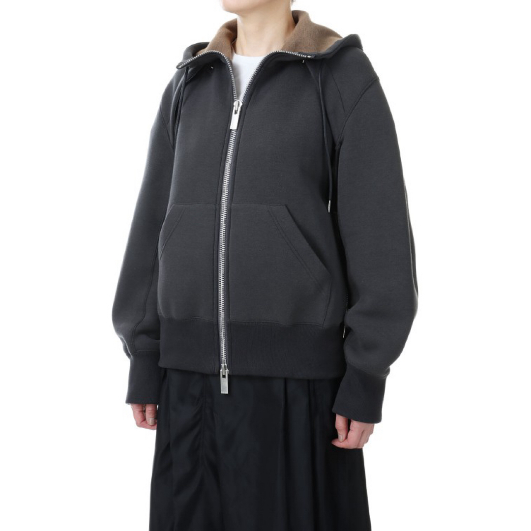 sacai(サカイ)の2新品 sacai レディース スポンジ スウェット ブルゾン パーカー グレー レディースのトップス(トレーナー/スウェット)の商品写真