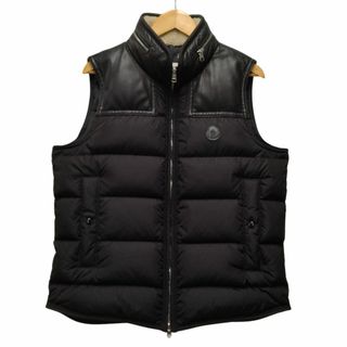 モンクレール(MONCLER)のMONCLER モンクレール MILLAIS GILET ミレー ラムレザー ダウンベスト ブラック サイズ3 並行輸入品 / 33960(ダウンベスト)