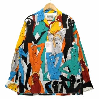 ワコマリア(WACKO MARIA)のWACKO MARIA ワコマリア 22AW 天国東京百女柄図 HAWAIIAN SHIRT L/S ハワイアン 長袖シャツ ホワイト サイズL 正規品 / 33985(シャツ)