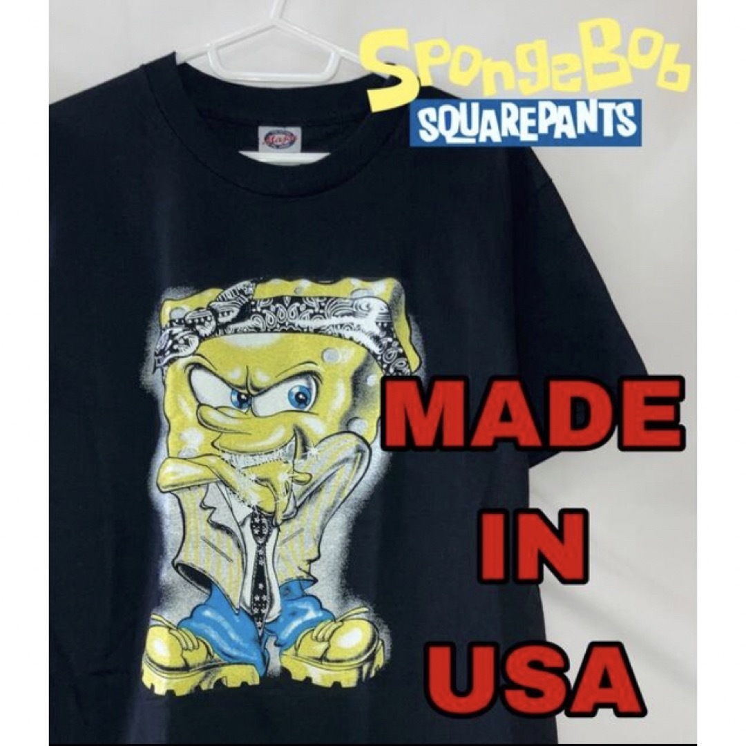 2000s SPONGE BOB Gangster VINTAGE TEE メンズのトップス(Tシャツ/カットソー(半袖/袖なし))の商品写真