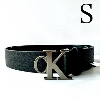 Calvin Klein - カルバンクライン ジーンズ  ロゴ バックル ベルト メンズ Sサイズ ブラック