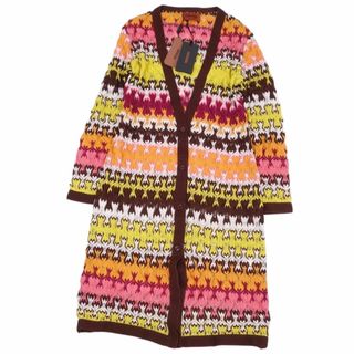 ミキハウス(mikihouse)の極美品 ミッソーニ MISSONI カーディガン ロングカーディガン ニット 総柄 ロングスリーブ 長袖 トップス レディース 40(M相当) マルチカラー(カーディガン)