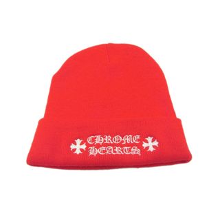 クロムハーツ(Chrome Hearts)のクロムハーツ CHROME HEARTS ■ 【 LOGO BEANIE　WATCH CAP 】 ロゴ 刺繍 ニット キャップ n5320(ニット帽/ビーニー)