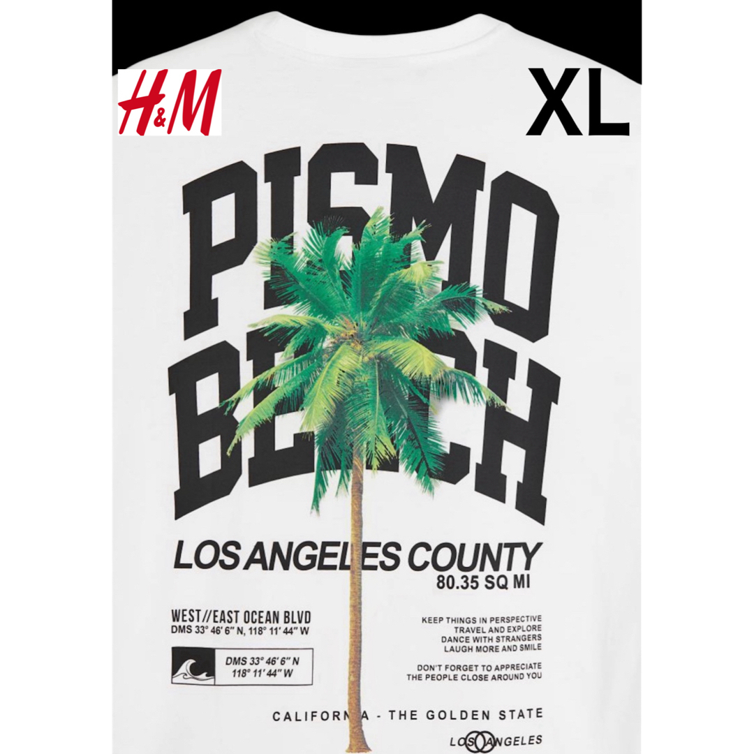 H&M(エイチアンドエム)の新品 H&M カルフォルニア LA ビーチ Tシャツ XL メンズのトップス(Tシャツ/カットソー(半袖/袖なし))の商品写真