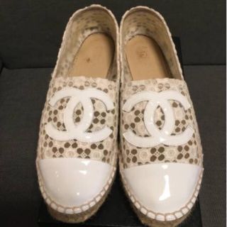 シャネル(CHANEL)のCHANEL シャネル エスパドリーユ レース 白 39 24.5㎝～25.5㎝(サンダル)