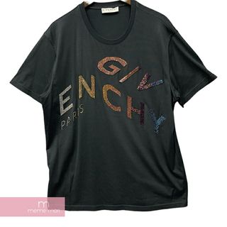 ジバンシィ(GIVENCHY)のGIVENCHY 2021SS Sequined Logo T-Shirt BM71163002 ジバンシィ シークインロゴTシャツ 半袖カットソー ビーズロゴ 立体ロゴ ブラック×マルチカラー サイズS 【240410】【中古-B】【me04】(Tシャツ/カットソー(半袖/袖なし))