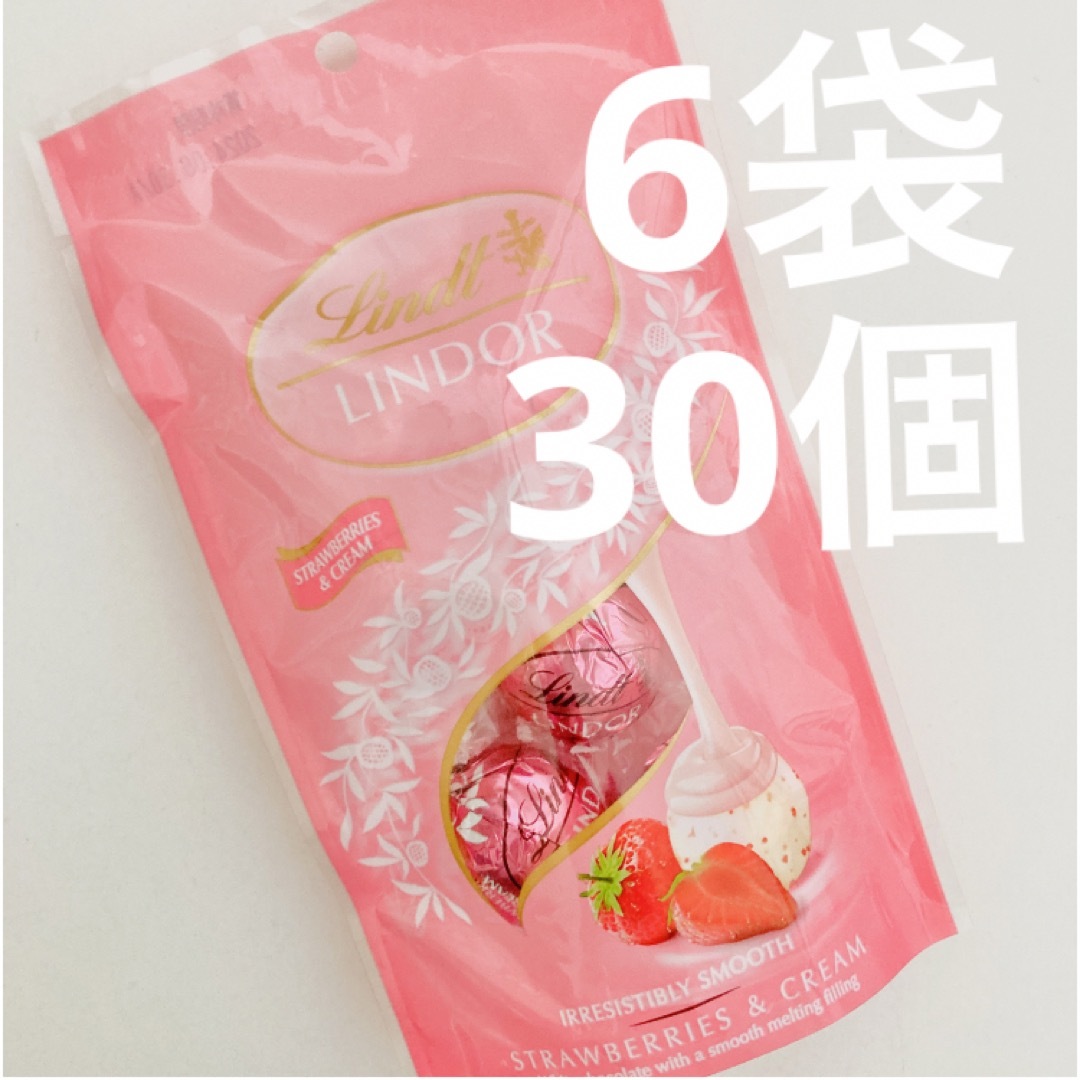 リンツリンドール ストロベリー×6 食品/飲料/酒の食品(菓子/デザート)の商品写真