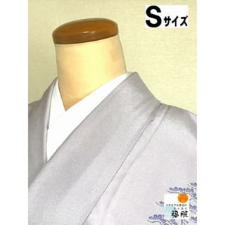 【中古】付け下げ 化繊 薄紫地に風景模様 裄62cm Sサイズ(着物)